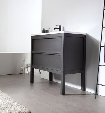 ANNECY 36” CHARCOAL OAK FREESTANDING MODERN BATHROOM VANITY