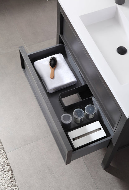 ANNECY 36” CHARCOAL OAK FREESTANDING MODERN BATHROOM VANITY