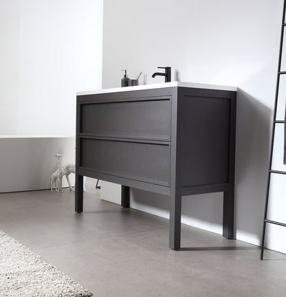 ANNECY 48” CHARCOAL OAK FREESTANDING MODERN BATHROOM VANITY