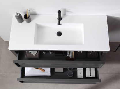 ANNECY 48” CHARCOAL OAK FREESTANDING MODERN BATHROOM VANITY