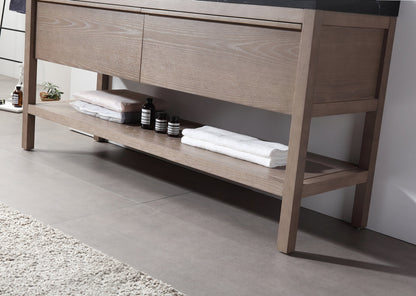 BIBURY 72” CHESTNUT OAK FREESTANDING MODERN BATHROOM VANITY