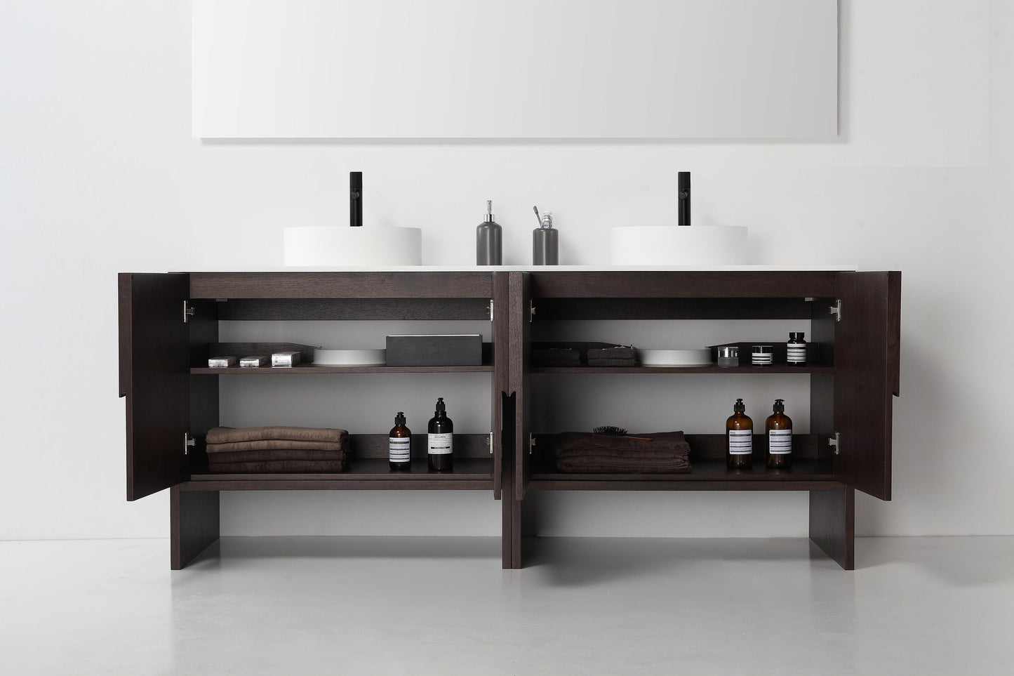 CELLE 72” DARK WALNUT FREESTANDING MODERN BATHROOM VANITY