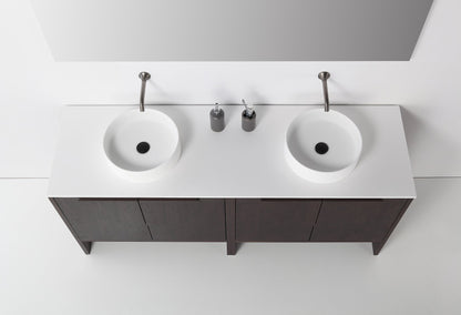CELLE 72” DARK WALNUT FREESTANDING MODERN BATHROOM VANITY