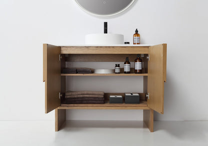 CELLE 36” PECAN OAK FREESTANDING MODERN BATHROOM VANITY