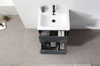COLMAR 24” DARK GRAY WALL MOUNT MODERN BATHROOM VANITY