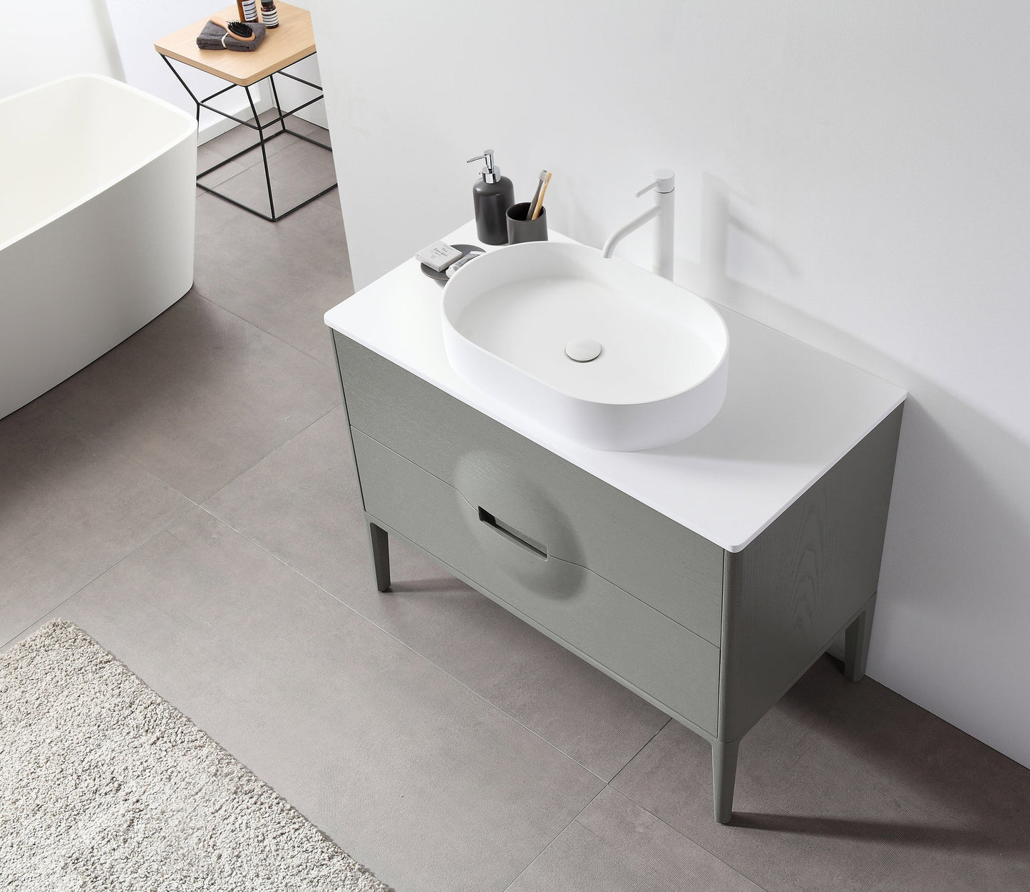 COLMAR 48” OLIVE GREEN FREESTANDING MODERN BATHROOM VANITY