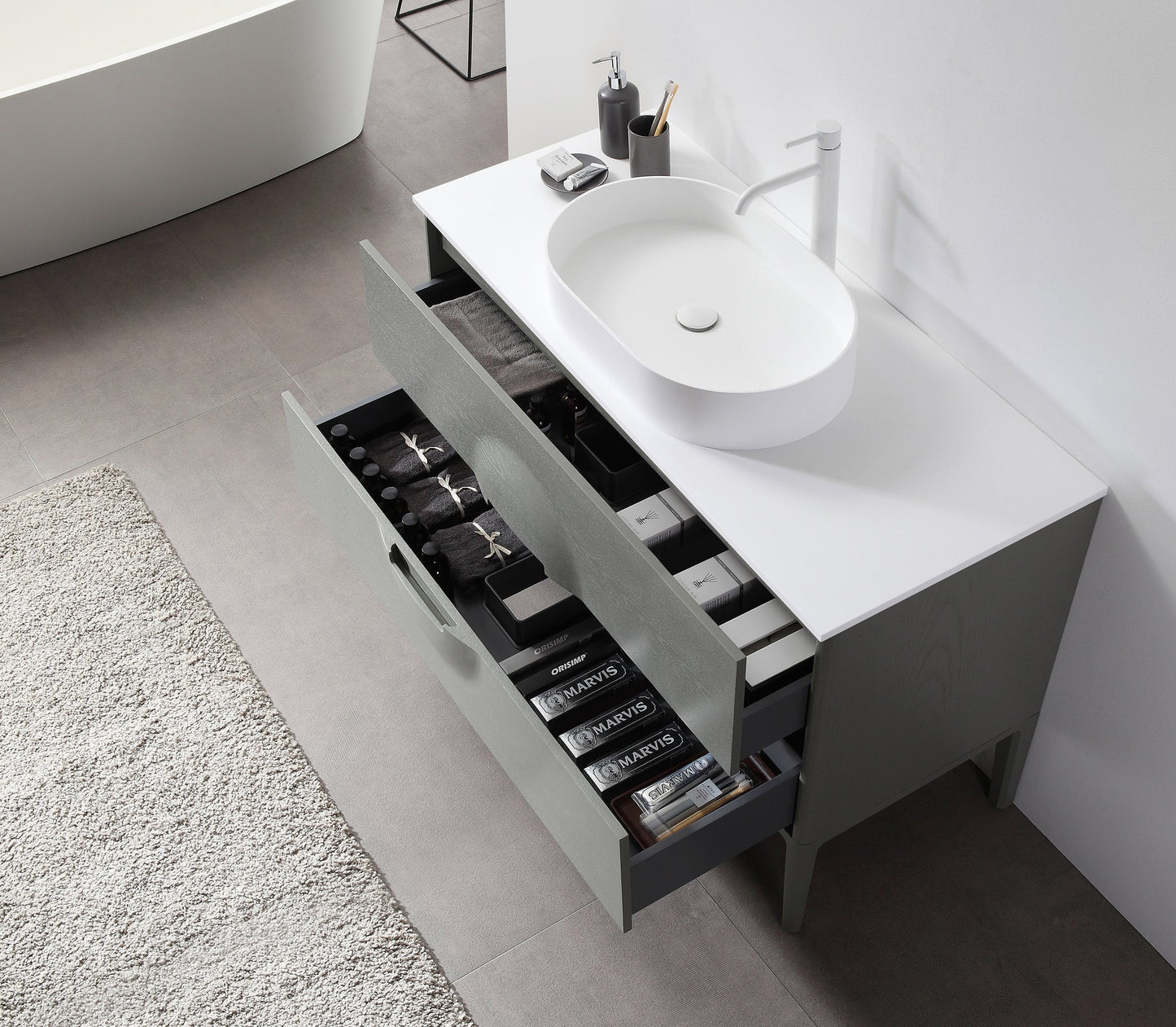 COLMAR 48” OLIVE GREEN FREESTANDING MODERN BATHROOM VANITY