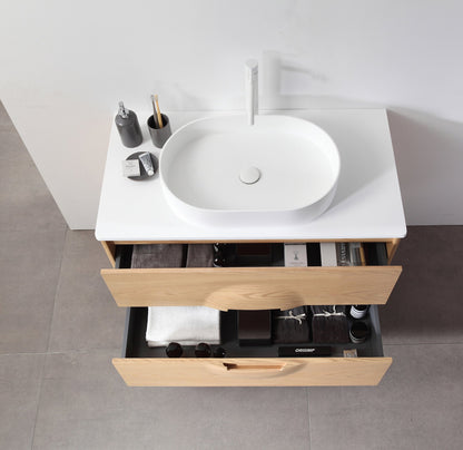COLMAR 36” WHITEWASH OAK FREESTANDING MODERN BATHROOM VANITY