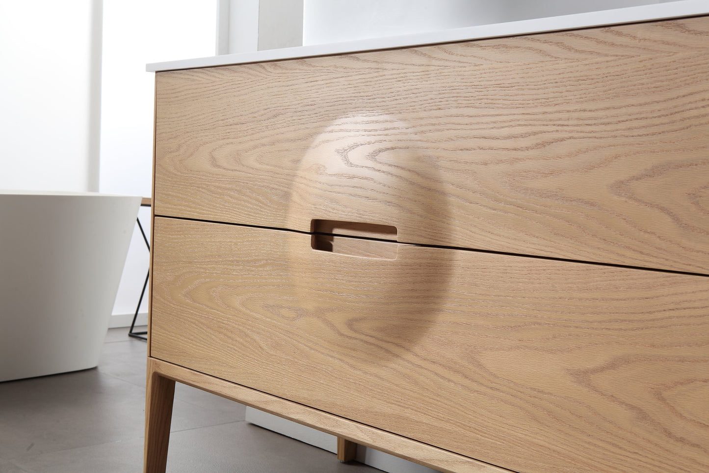 COLMAR 48” WHITEWASH OAK FREESTANDING MODERN BATHROOM VANITY