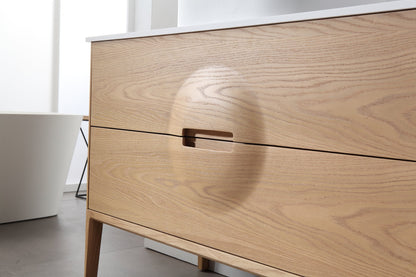 COLMAR 48” WHITEWASH OAK FREESTANDING MODERN BATHROOM VANITY