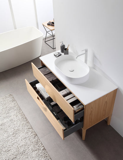 COLMAR 48” WHITEWASH OAK FREESTANDING MODERN BATHROOM VANITY