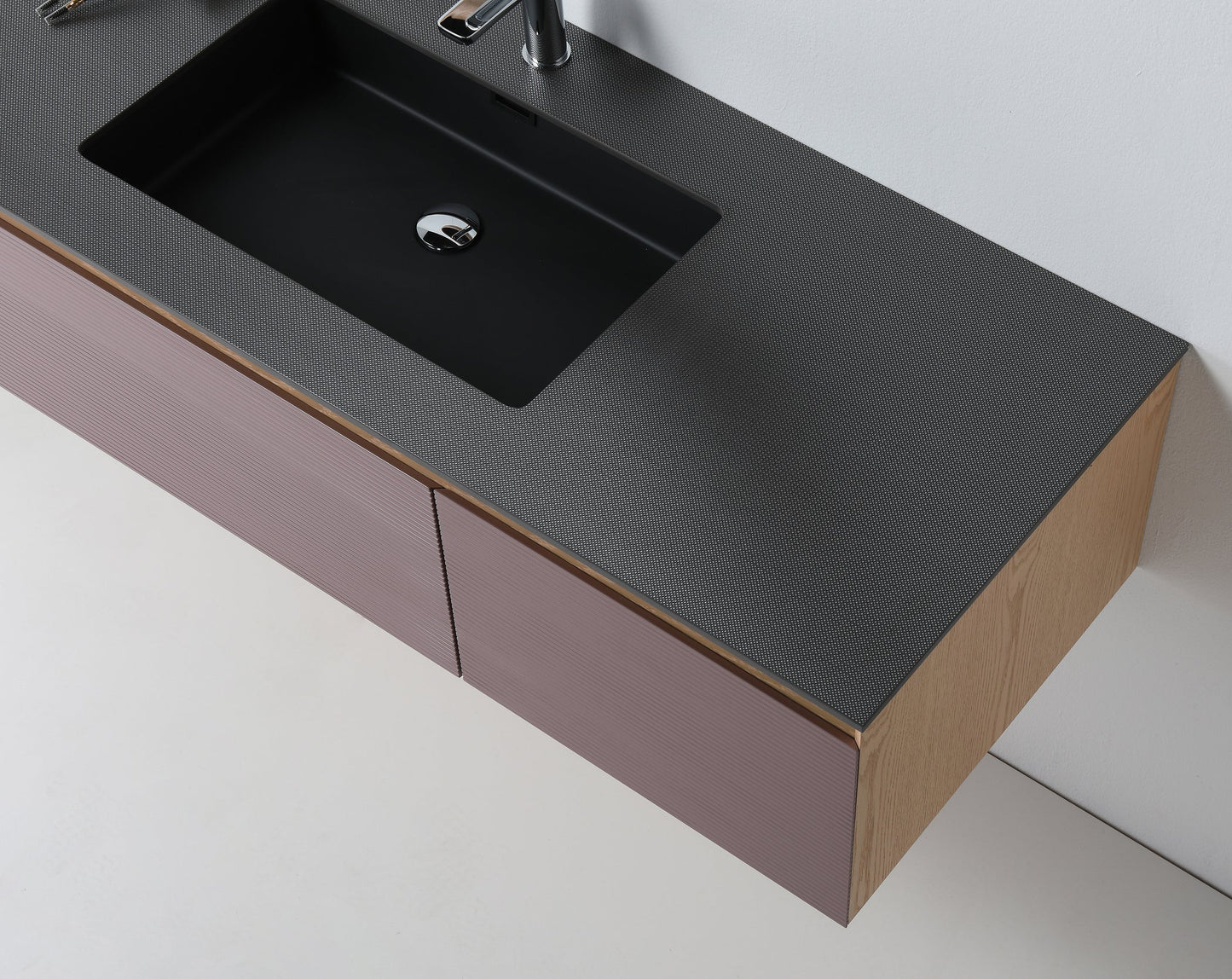 OSLO 60” CARAMEL/WHITEWASH WALL MOUNT MODERN BATHROOM VANITY