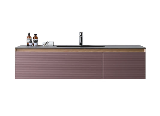 OSLO 60” CARAMEL/WHITEWASH WALL MOUNT MODERN BATHROOM VANITY