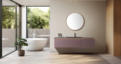 OSLO 60” CARAMEL/WHITEWASH WALL MOUNT MODERN BATHROOM VANITY