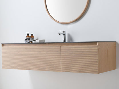 OSLO 60” WHITEWASH/WHITEWASH WALL MOUNT MODERN BATHROOM VANITY
