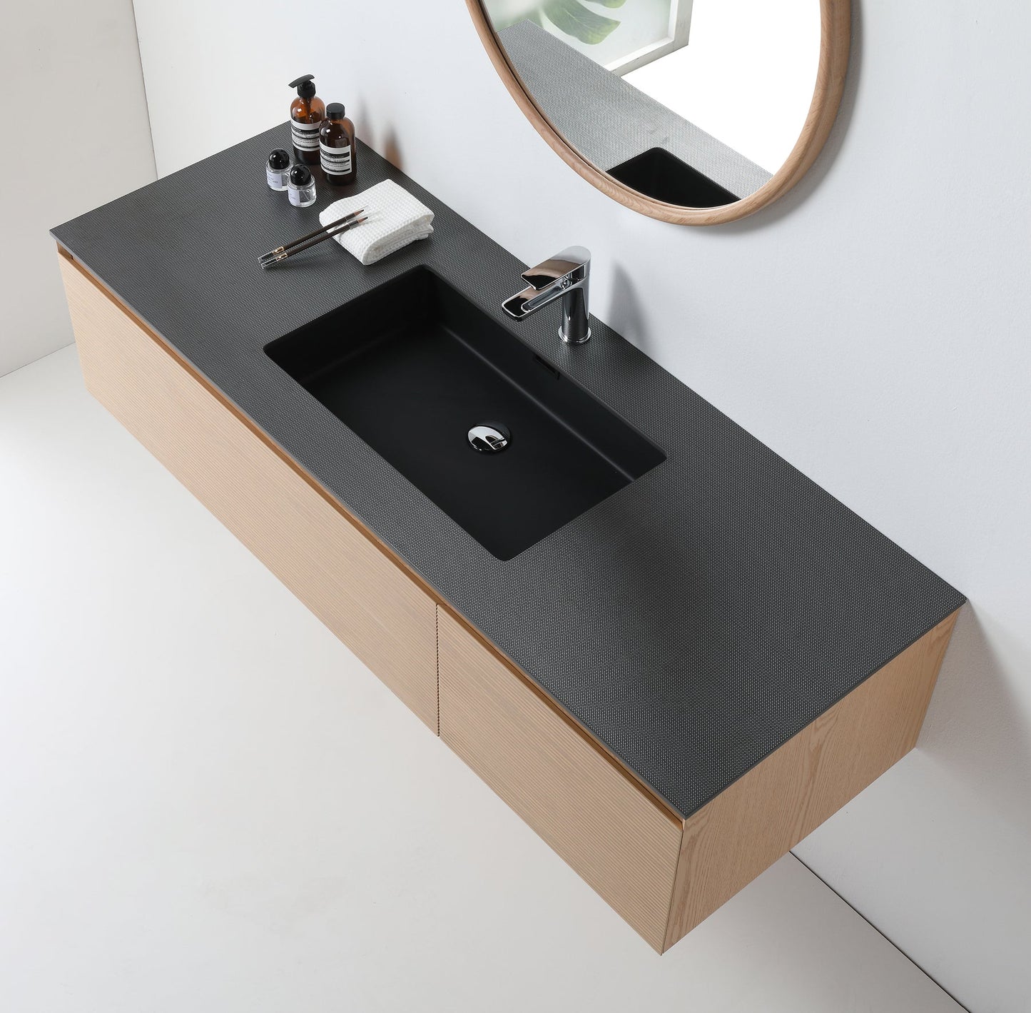 OSLO 60” WHITEWASH/WHITEWASH WALL MOUNT MODERN BATHROOM VANITY