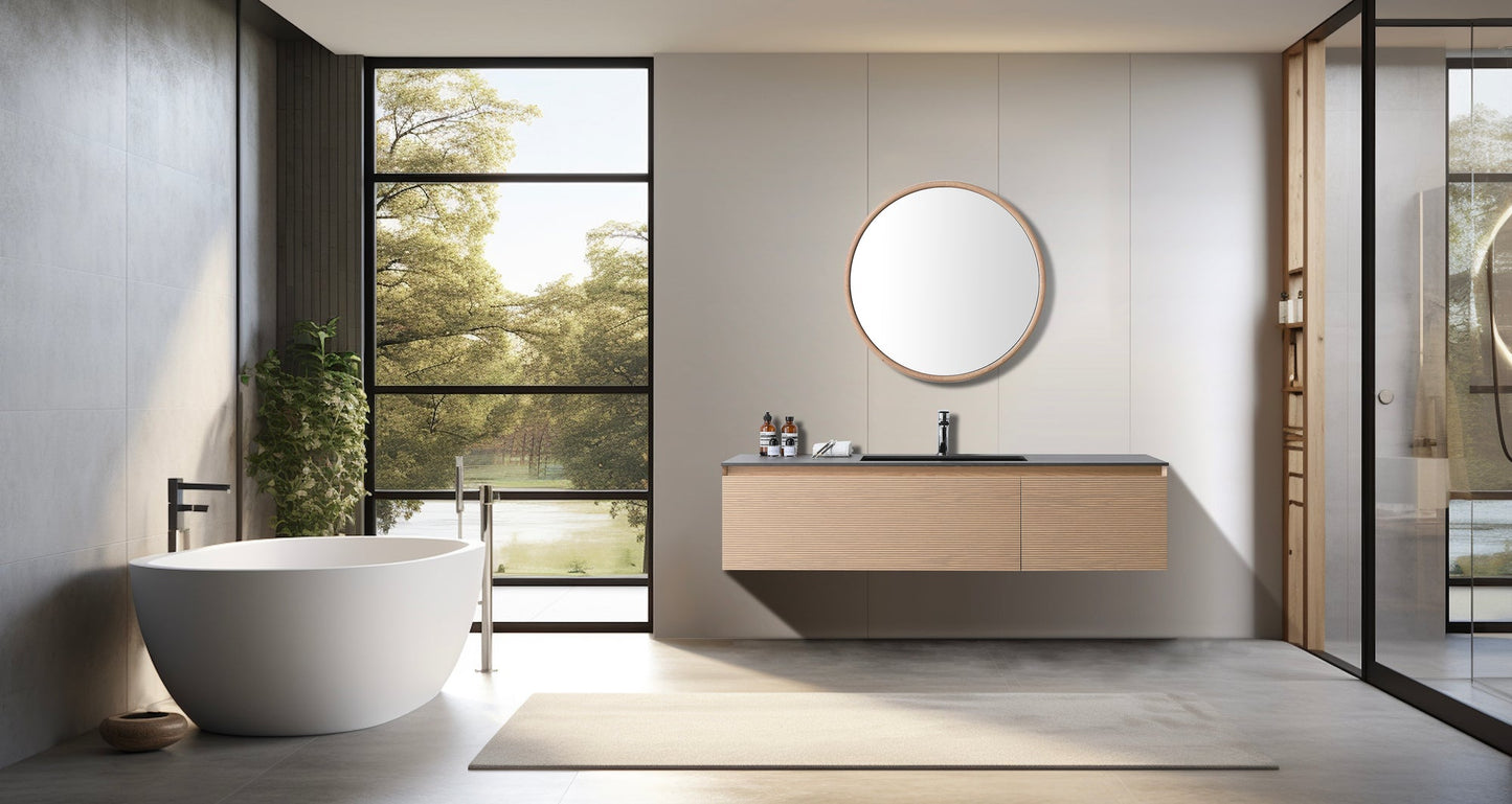 OSLO 60” WHITEWASH/WHITEWASH WALL MOUNT MODERN BATHROOM VANITY