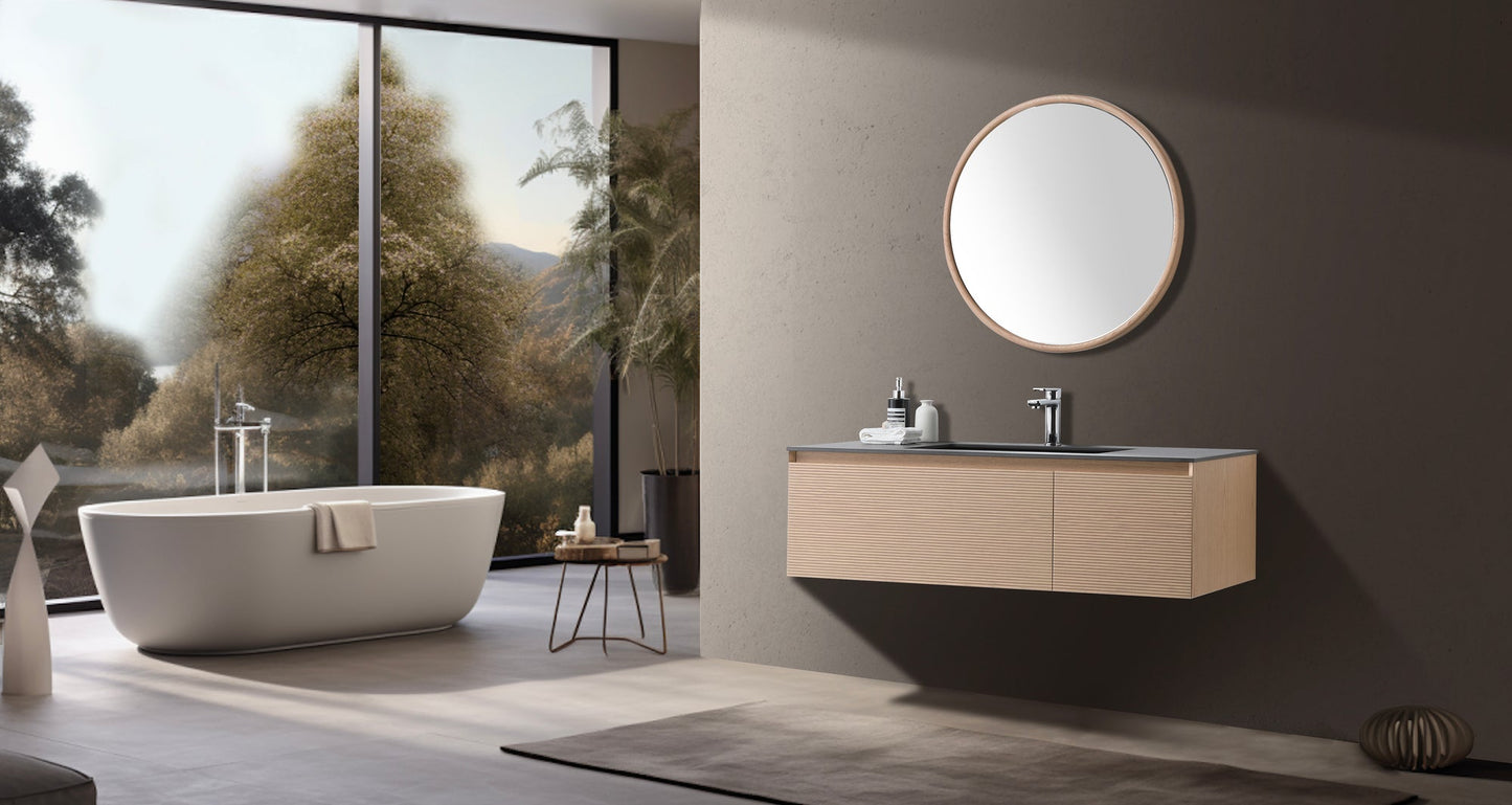 OSLO 60” WHITEWASH/WHITEWASH WALL MOUNT MODERN BATHROOM VANITY