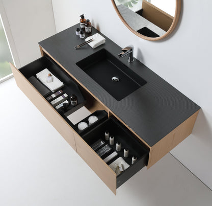 OSLO 60” WHITEWASH/WHITEWASH WALL MOUNT MODERN BATHROOM VANITY