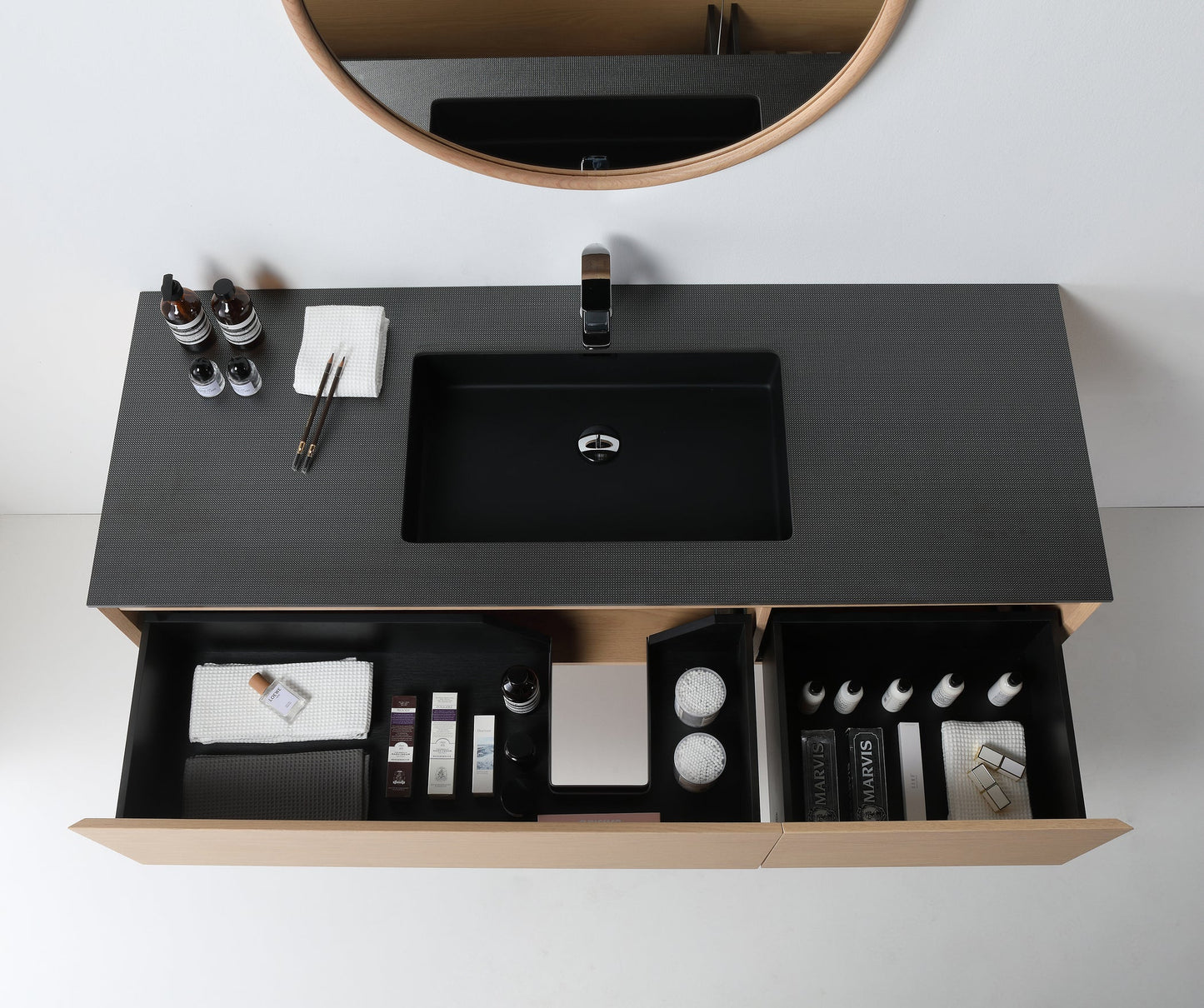 OSLO 60” WHITEWASH/WHITEWASH WALL MOUNT MODERN BATHROOM VANITY