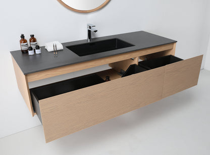 OSLO 60” WHITEWASH/WHITEWASH WALL MOUNT MODERN BATHROOM VANITY