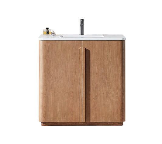 PARMA 36” NATURAL TEAK FREESTANDING BATHROOM VANITY