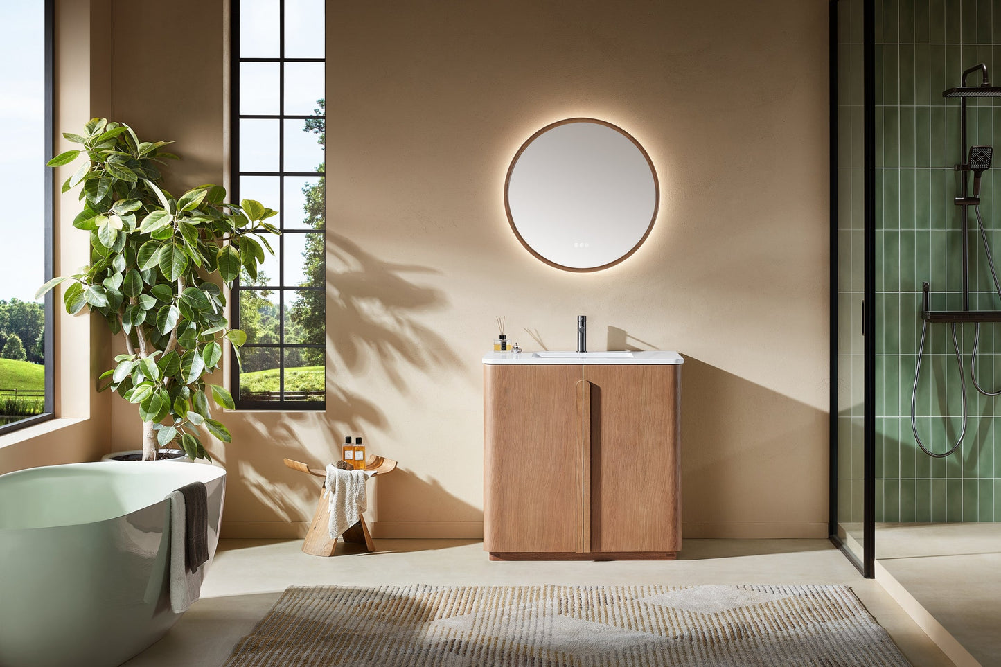 PARMA 36” NATURAL TEAK FREESTANDING BATHROOM VANITY