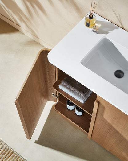 PARMA 36” NATURAL TEAK FREESTANDING BATHROOM VANITY