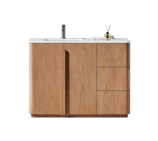 PARMA 48” NATURAL TEAK FREESTANDING BATHROOM VANITY