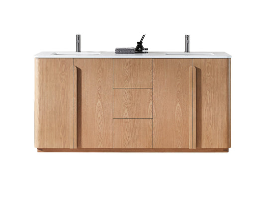 PARMA 72” NATURAL TEAK FREESTANDING BATHROOM VANITY