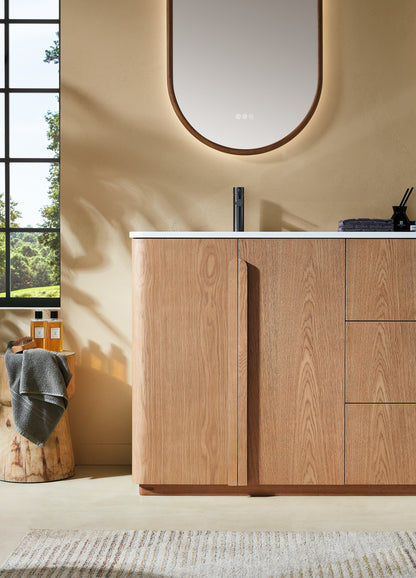 PARMA 72” NATURAL TEAK FREESTANDING BATHROOM VANITY