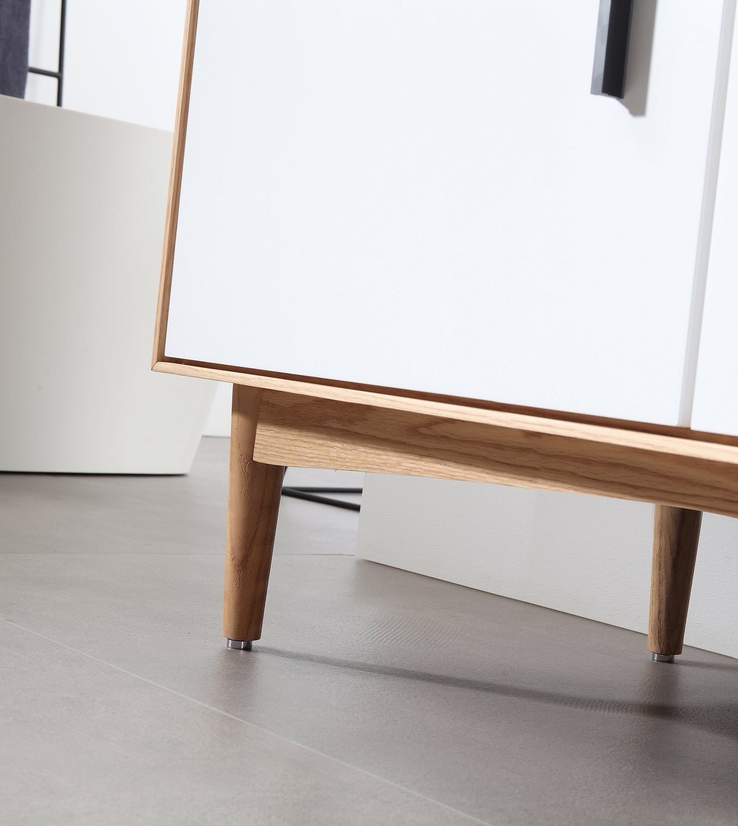 PORTREE 72” MATTE WHITE MID-CENTURY FREESTANDING BATHROOM VANITY