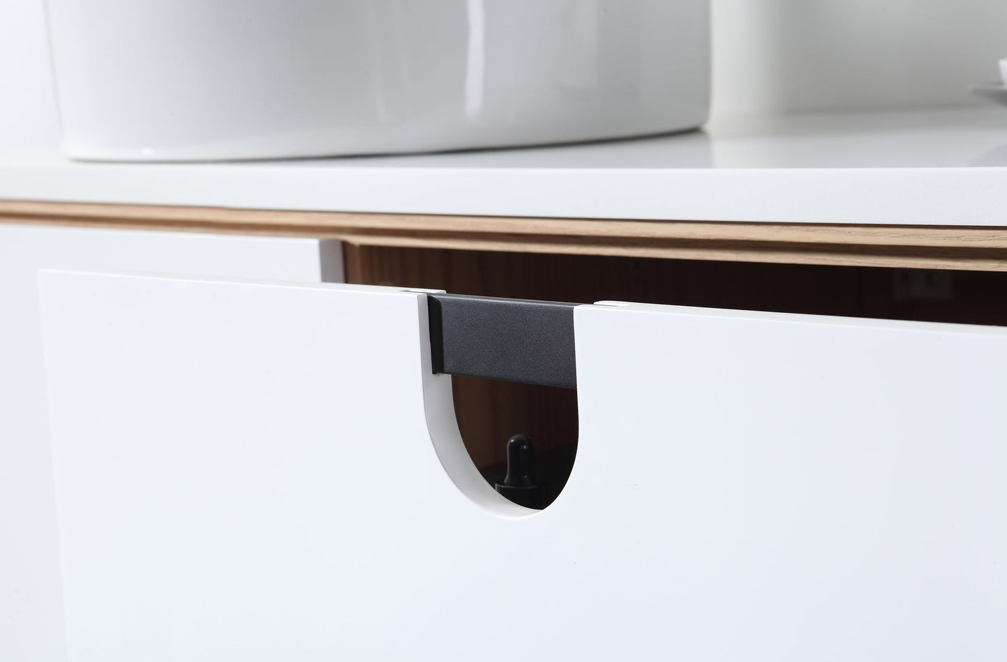 PORTREE 72” MATTE WHITE MID-CENTURY FREESTANDING BATHROOM VANITY