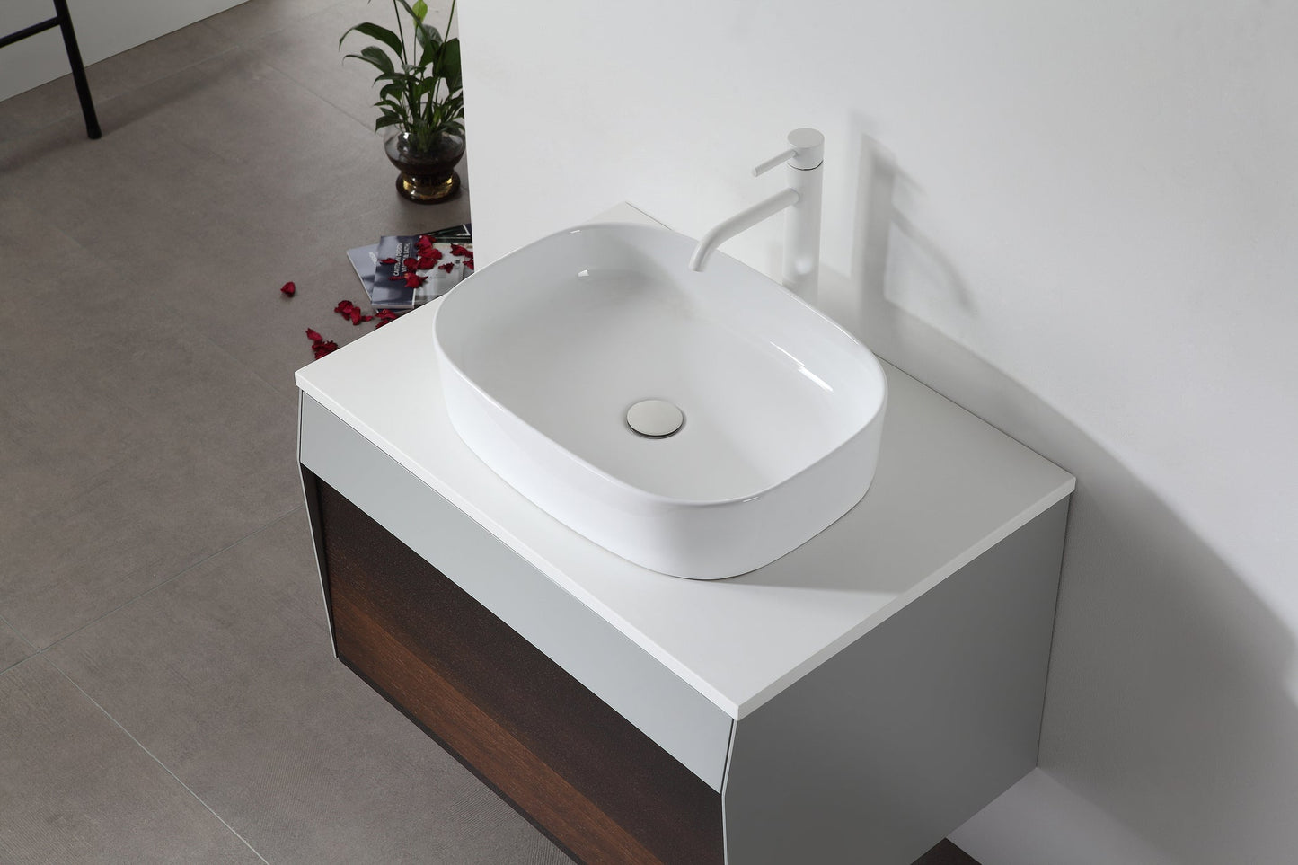 RONDA 30” SMOKE GRAY OAK WALL MOUNT MODERN BATHROOM VANITY