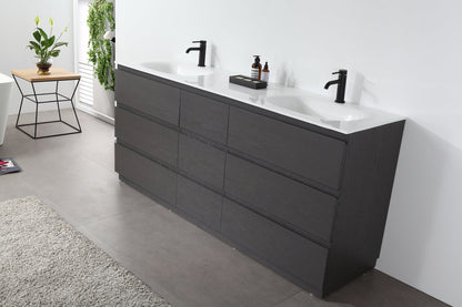 ROTHENBURG 72” CHARCOAL FREESTANDING MODERN BATHROOM VANITY