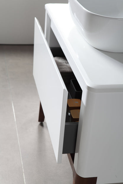 SEBASTIAN 36” GLOSS WHITE DUAL MOUNT MODERN BATHROOM VANITY