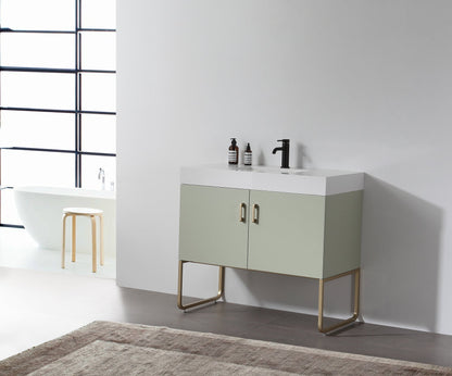 VEEMON 36” PINE MIST DUAL MOUNT MODERN BATHROOM VANITY
