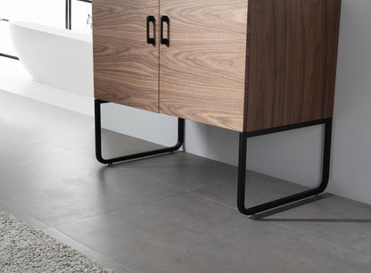 VEEMON 36” WALNUT DUAL MOUNT MODERN BATHROOM VANITY