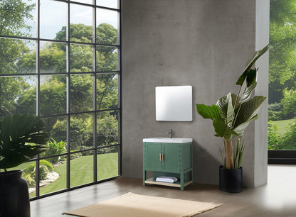 WINCHESTER 36” FOREST GREEN FREESTANDING MODERN BATHROOM VANITY (WHITE COUNTERTOP)