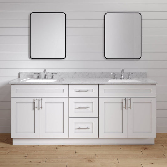 72 Inch Bathroom Vanity, Double Sink Vanity, White Shaker Cabinet, Solid Wood Bathroom Furniture, Drawers Vanity, Bathroom Storage, Utility