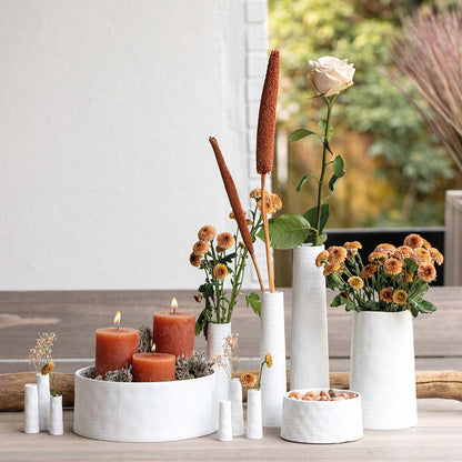 A Poetic Space White Porcelain Flower Vase with Embossed Flower Names Decoration product image
