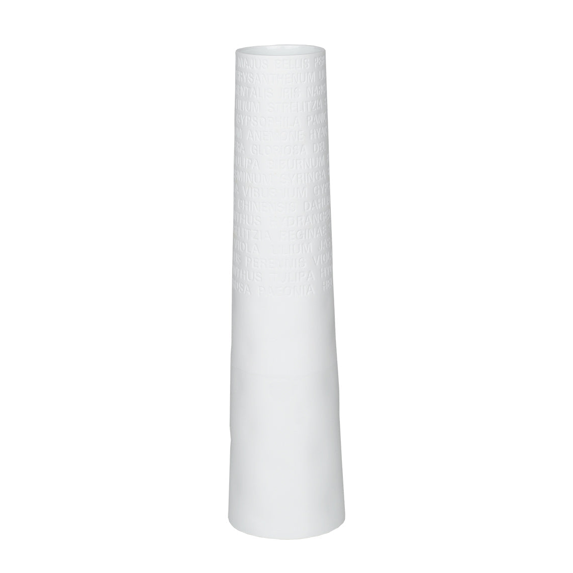 A Poetic Space White Porcelain Flower Vase with Embossed Flower Names Decoration product image