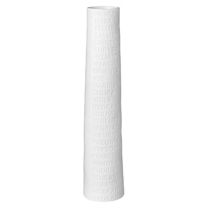 A Poetic Space White Porcelain Flower Vase with Embossed Flower Names Decoration product image