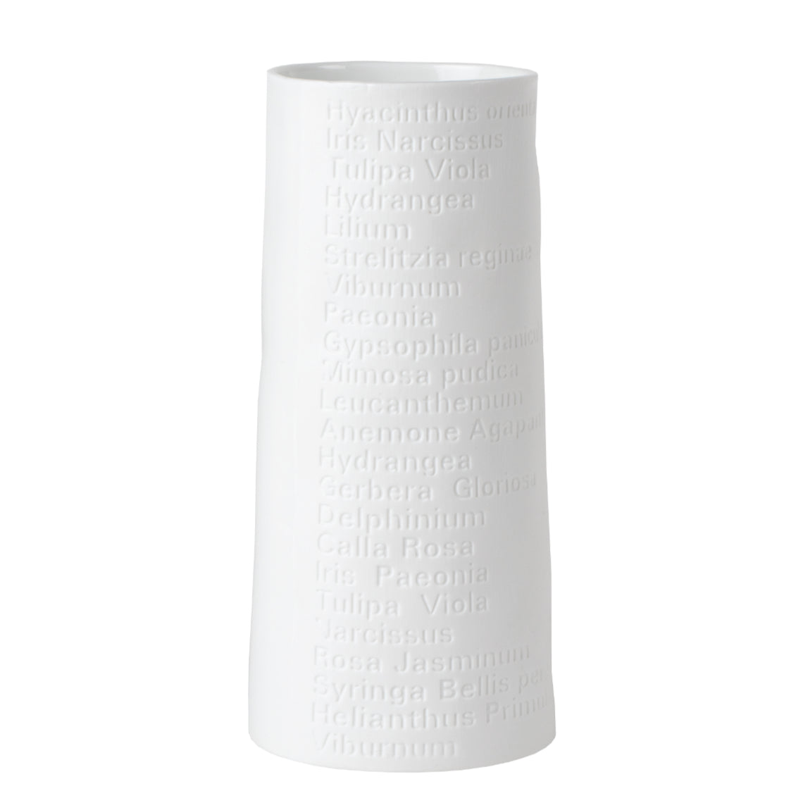 A Poetic Space White Porcelain Flower Vase with Embossed Flower Names Decoration product image