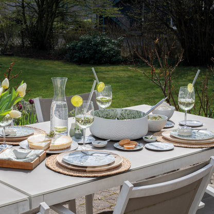 Acacia wood plate table setting