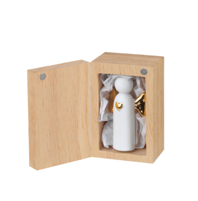 Handcrafted Porcelain Angel Miniature in Wood Gift Box