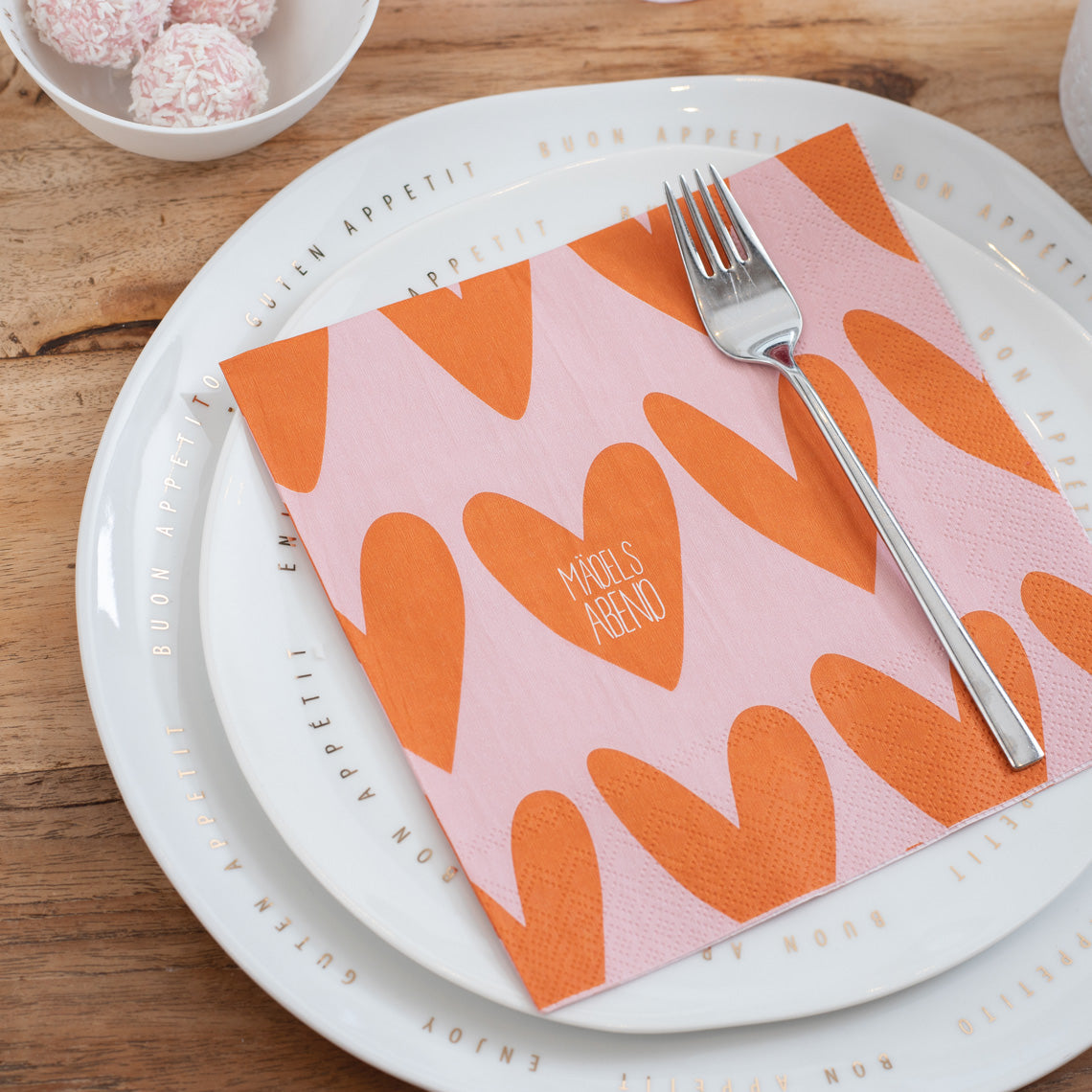 Bon Appetit porcelain plates table setting