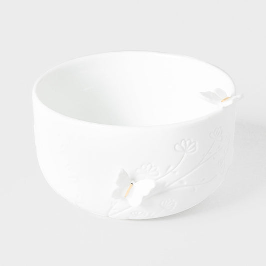 Porcelain Stories Decorative Butterfly Bowl – Gold Accents