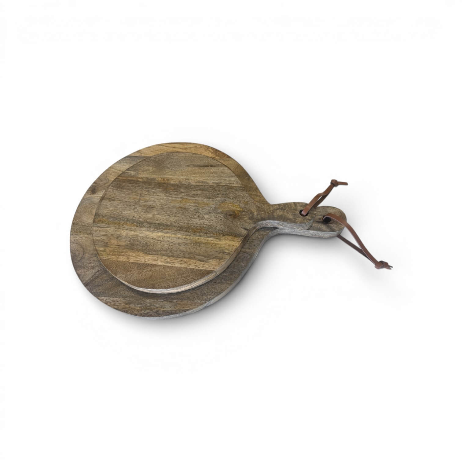Bistro Round Mango Wood Paddle Board Set of 2 - Image 1