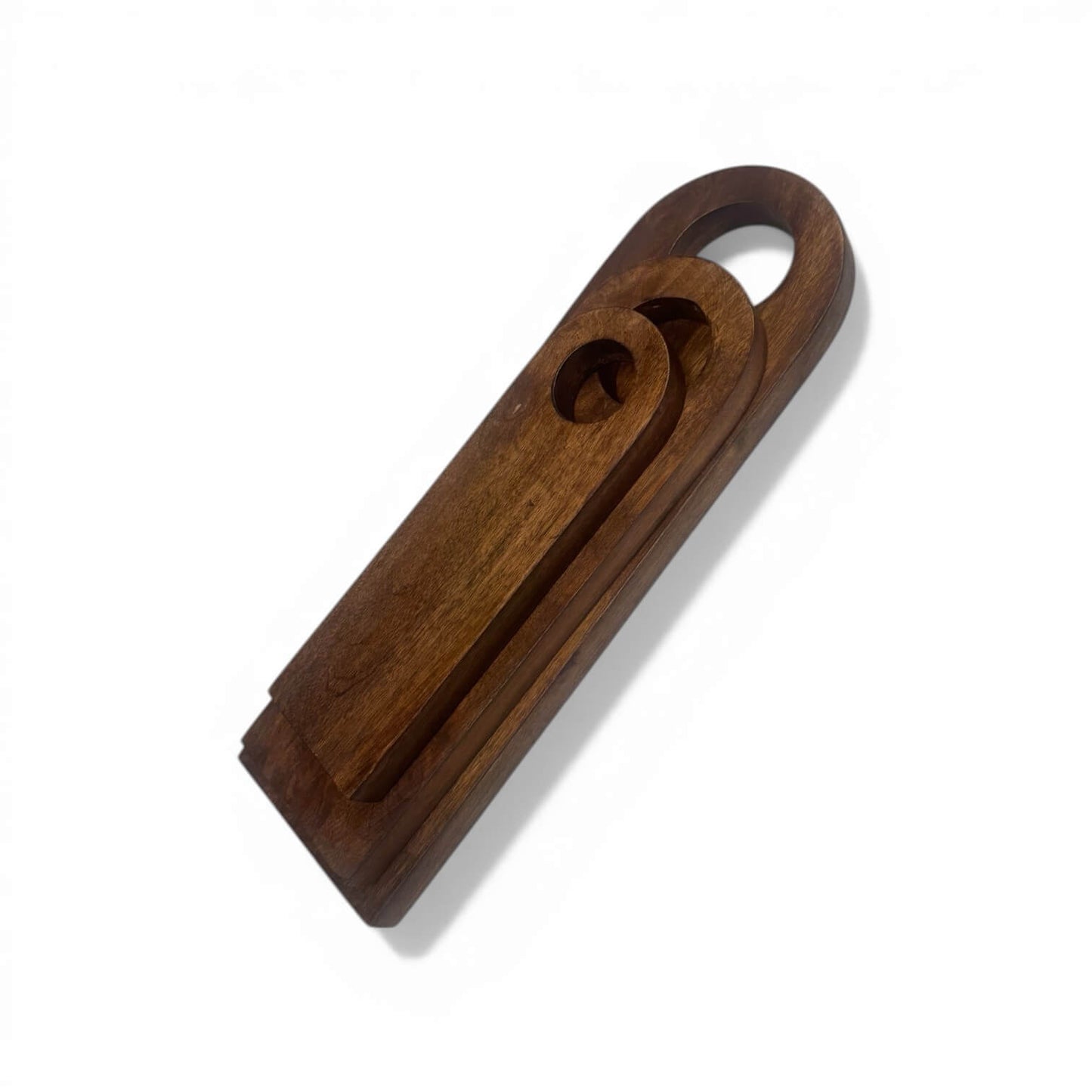 Walnut Finish Mango Wood Charcuterie Board Set of 3 - Image 3